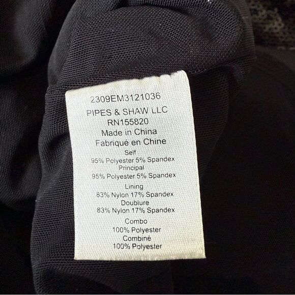 Veronica Beard Bader One Shoulder Black Sequins Midi Dress Size 8 - Picture 12 of 12